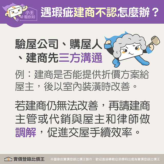 驗屋有瑕疵建商不認怎麼辦。圖/實價登錄比價王 製作
